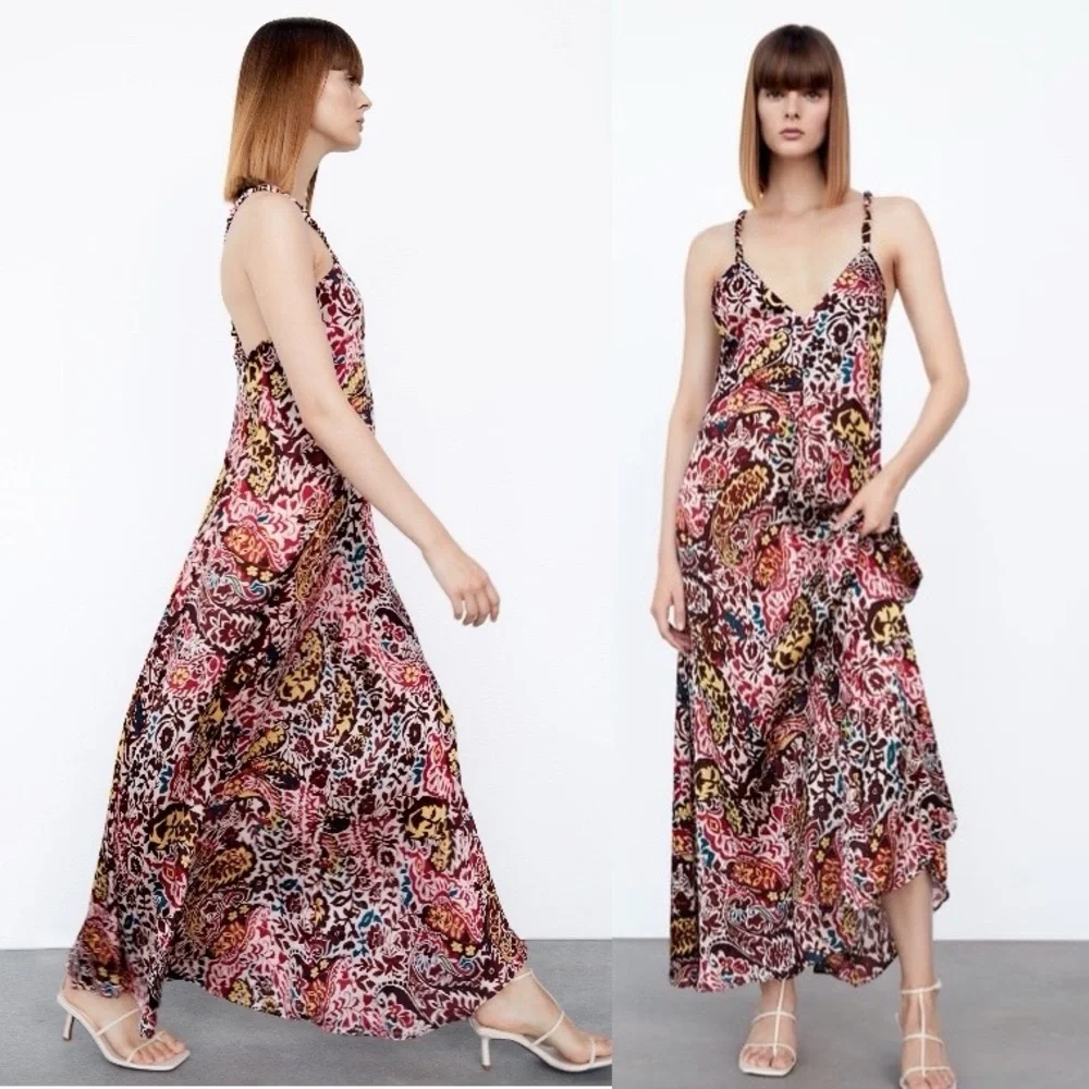 ZARA OVERSIZED FLORAL PRINTED MAXI DRESS - XS - Picture 1 of 9